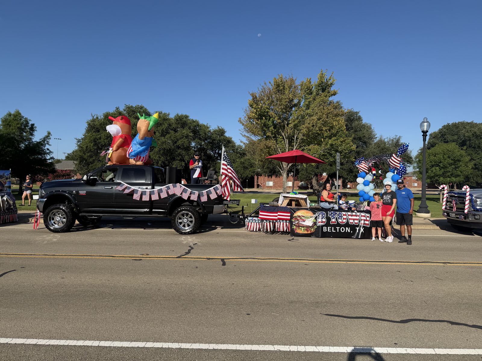 B Town Burgers float in the Belton community parade
