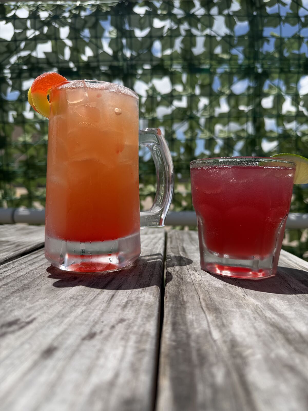 Drinks on the patio at B Town Burgers